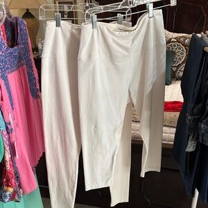 Women's White Pull-On Ponte Pants